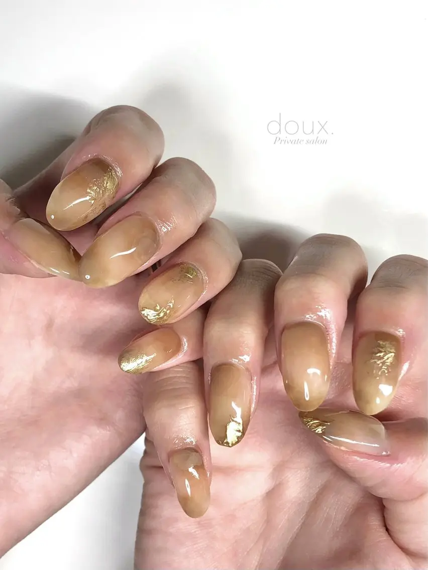 ネイル フットネイル 韓国ネイル ニュアンスネイル オフィスネイル 夏ネイル doux. nailのネイルデザイン