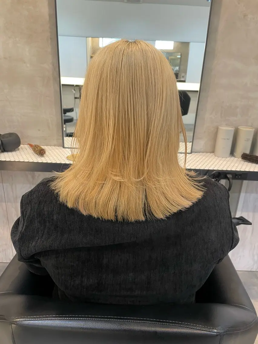 ミディアム カラー レイヤーカット カット ヘッドスパ 渋谷 留菜のヘアスタイル