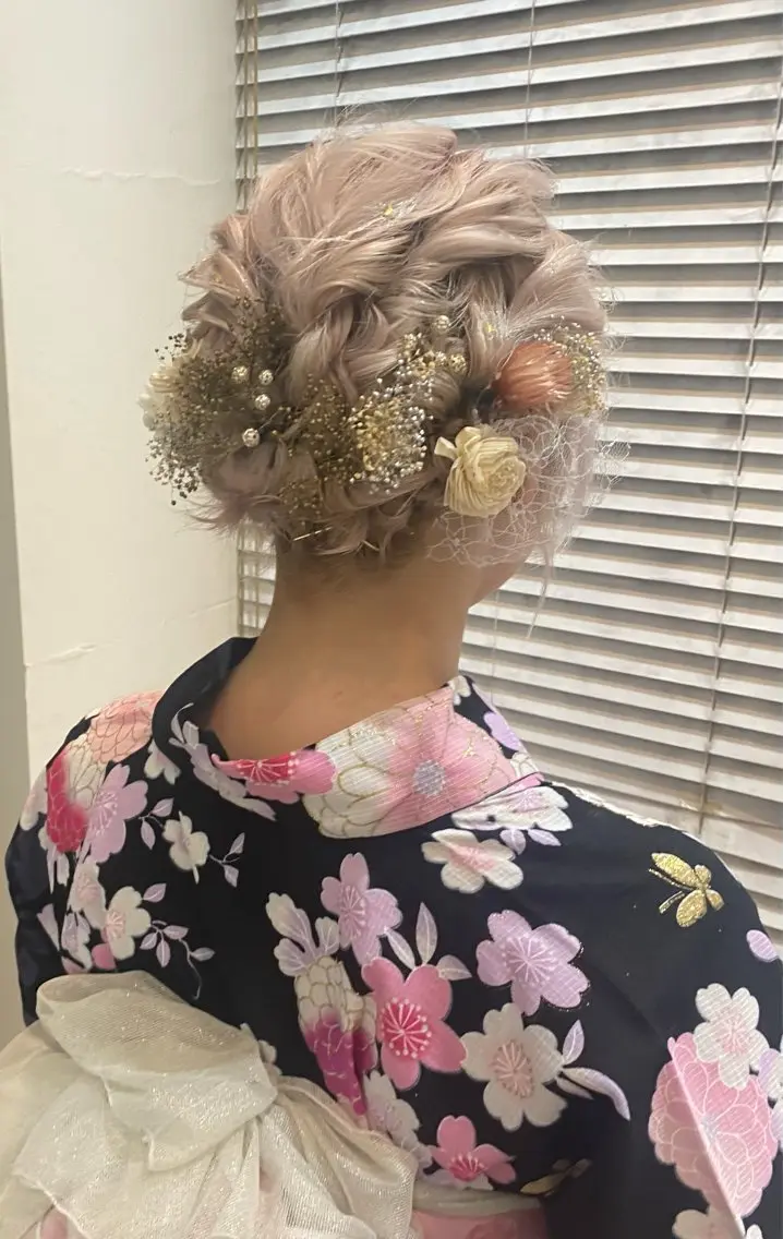 ショート ボブ 浴衣 鈴木 奈波のヘアスタイル