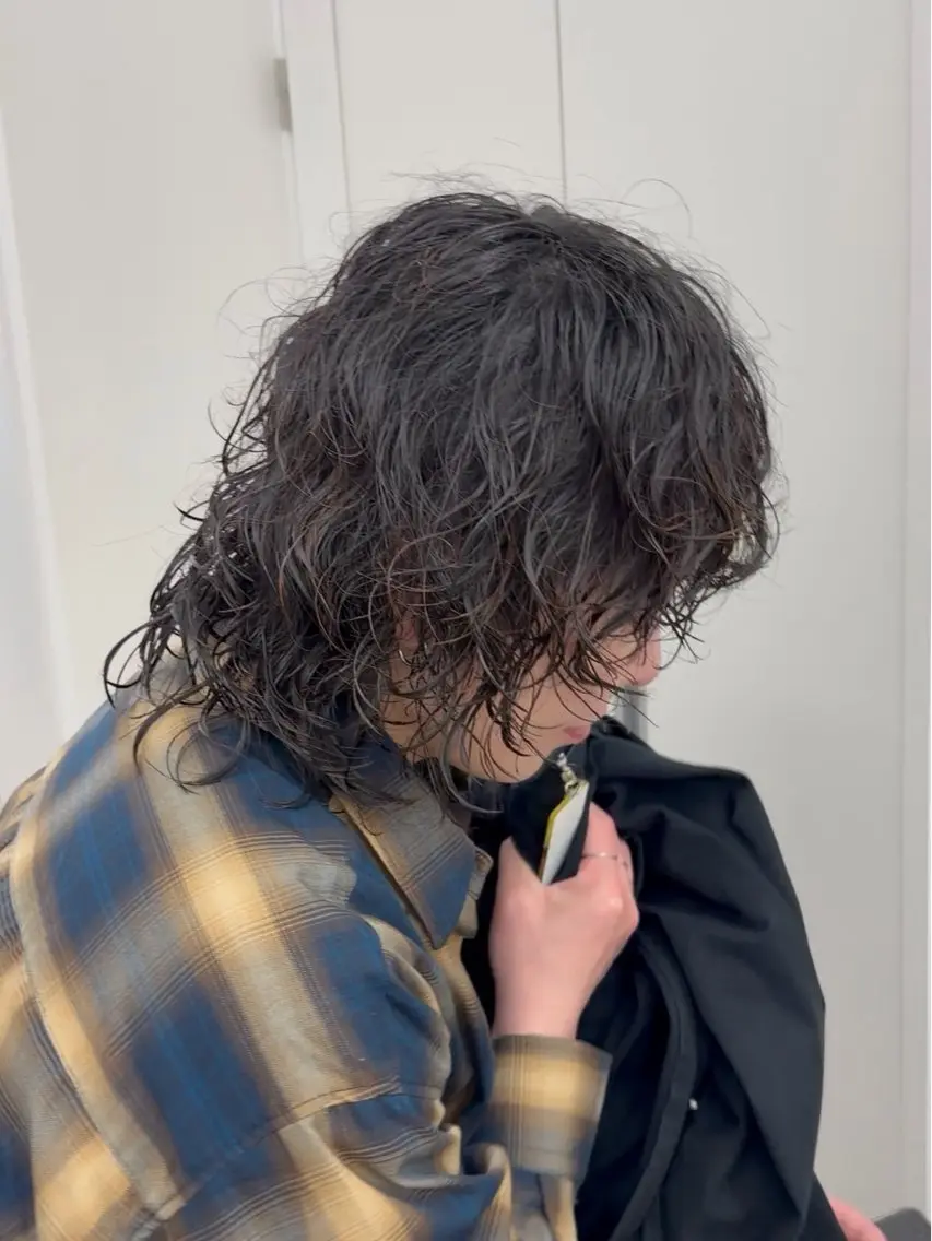 ミディアム パーマ カット パーマ 加本 翼のヘアスタイル
