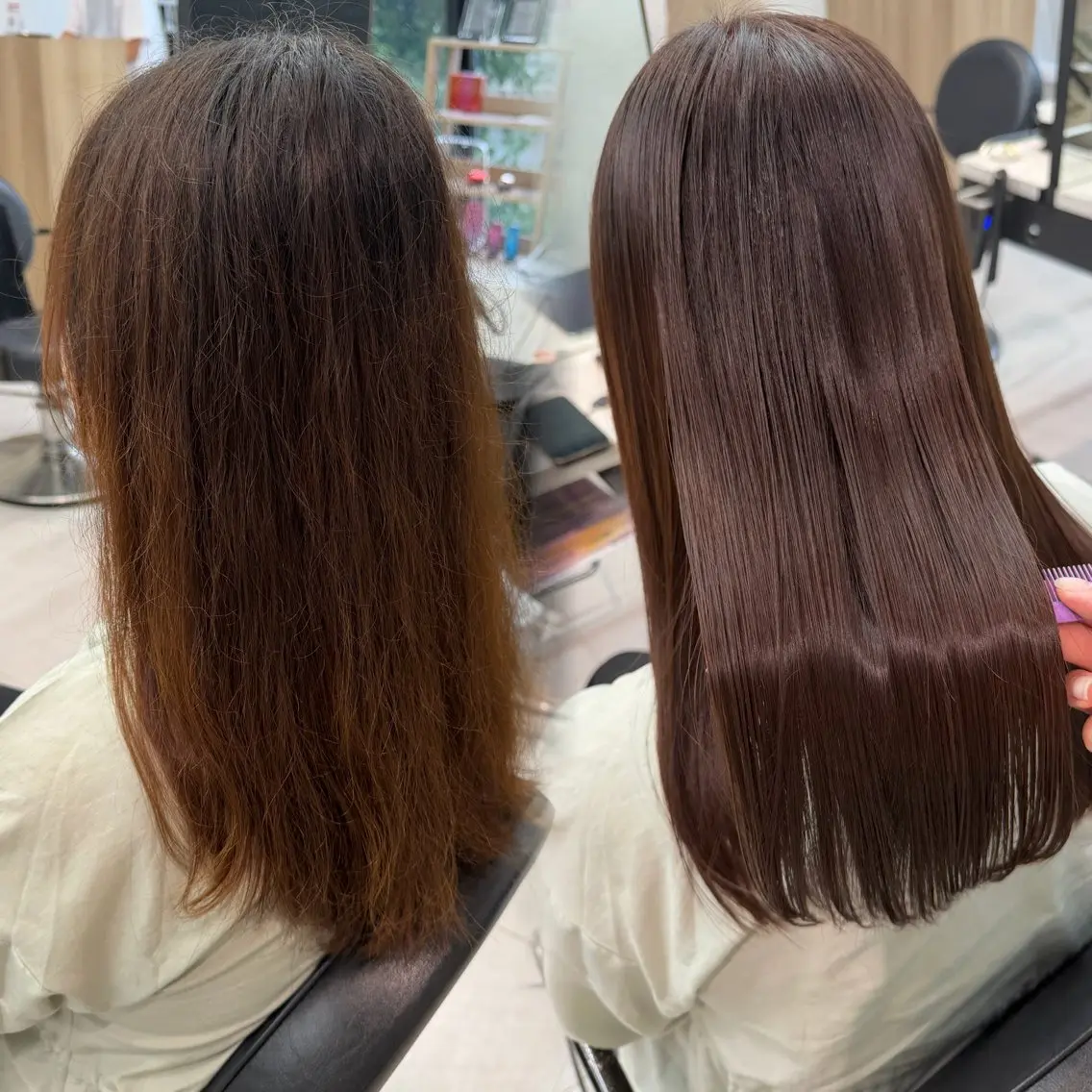 ロング ケアカラー 髪質改善 カサイ ミユのヘアスタイル