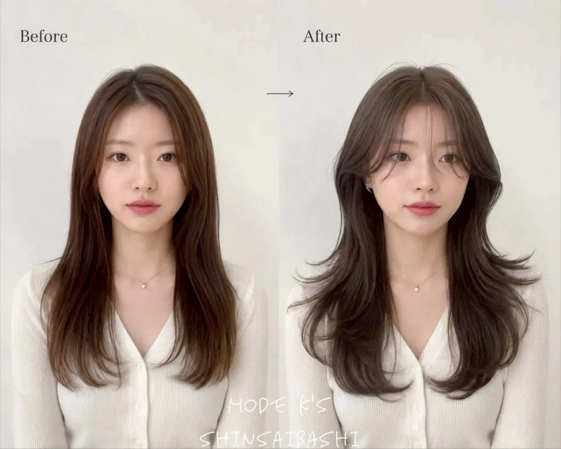 セミロング 美髪カラー🦋韓国風 カット🤍/マナミのヘアスタイル