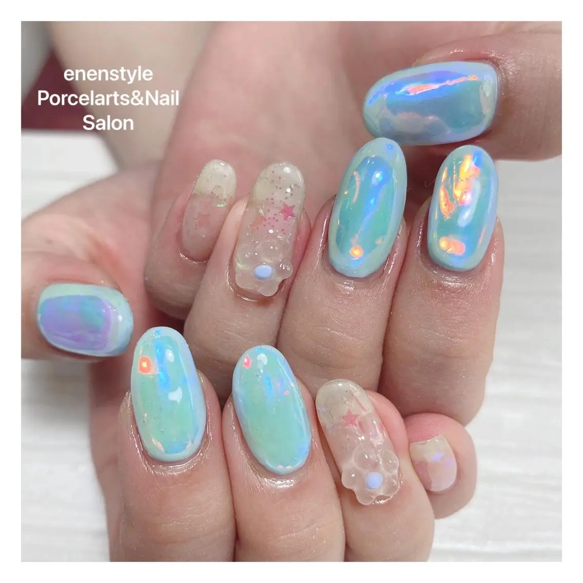 ミディアム ネイル 🐾enen style 🐾のネイルデザイン