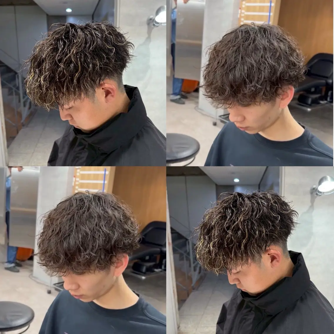 ショート カラー パーマ ヘアアレンジ メンズ メンズパーマ メンズツイストパーマ 波巻きパーマ ツイストパーマ カット パーマ トリートメント ヘッドスパ ヘアセット 海斗／フェザーパーマ 💫曲がる縮毛矯正のヘアスタイル