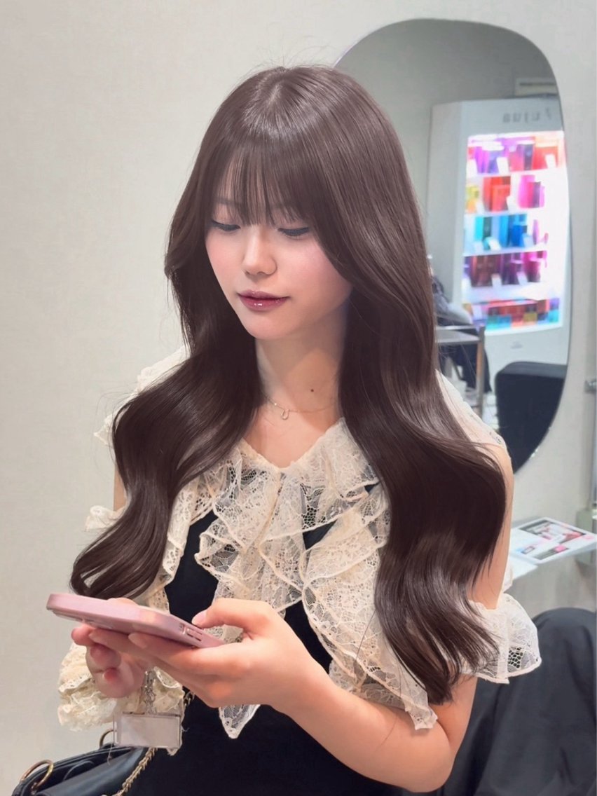 ロング カラー ブリーチ ブラウンカラー ショコラブラウン 透明感カラー ブリーチなしカラー カット ヘアカラー 艶感カラー 🩵レイヤー/紫音のヘアスタイル
