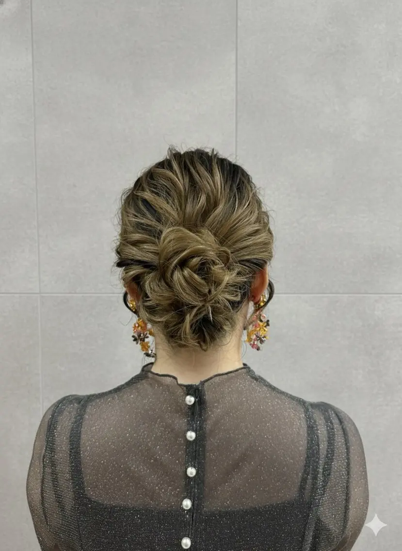 【式典などの行事等に💐】🫧ハーフアップ or フルアップアレンジ🫧お呼ばれヘアに最適💕編みおろしなども⭕️の写真