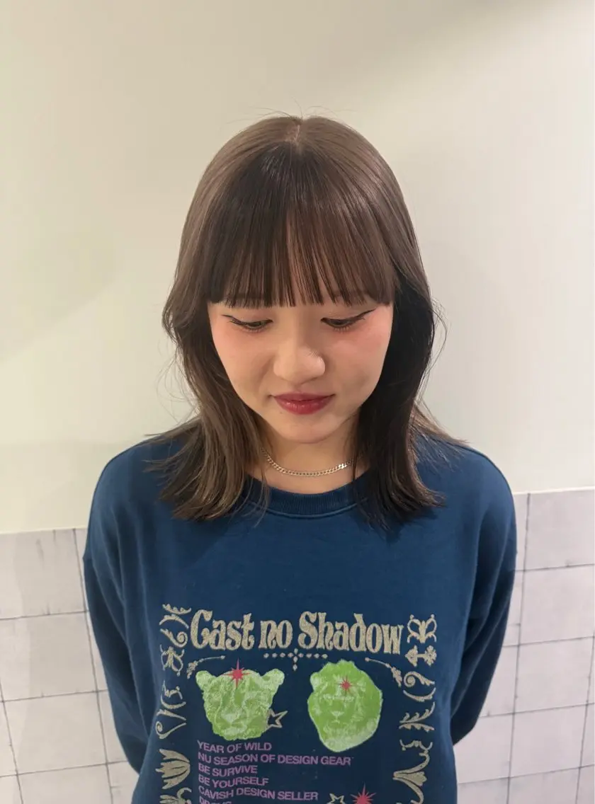 ミディアム ヘアカラー 似合わせスタイル☁️ 堀内志茉🍀のヘアスタイル