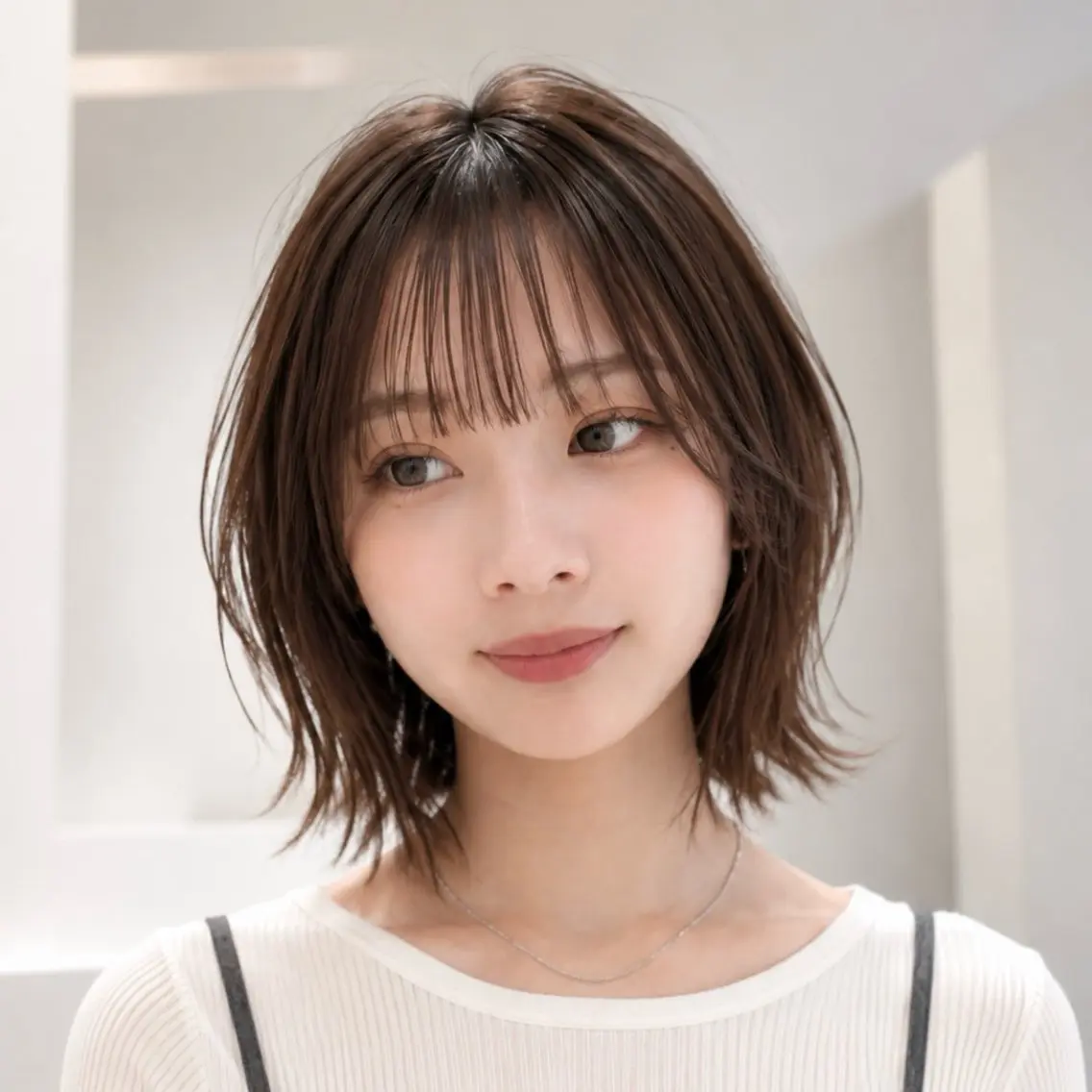 ミディアム カラー ボブ カット トリートメント ヘッドスパ 久木原 ゆりのヘアスタイル