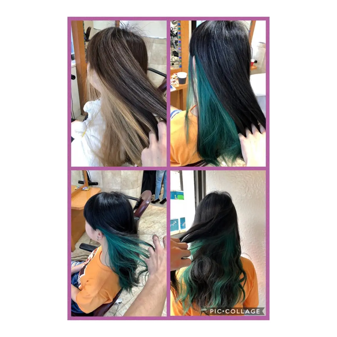 ロング カラー アッシュ インナーカラー ミント 100%髪質改善特化 TRUNSのヘアスタイル