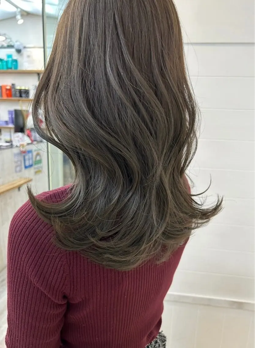 セミロング カラー カット ヘアカラー トリートメント ヘッドスパ ヘアセット 盛れる艶カラー× レイヤーカット/咲来のヘアスタイル