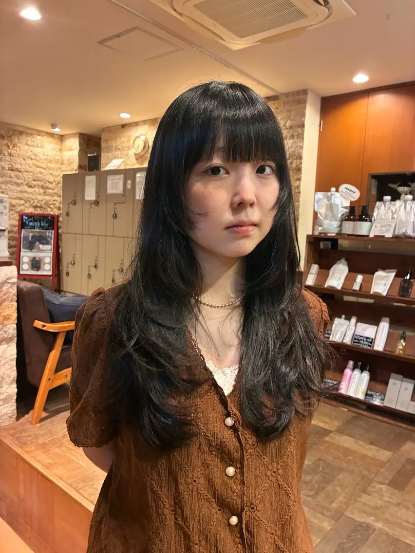 ロング ストレート/パーマ /ブリーチ/はるあのヘアスタイル