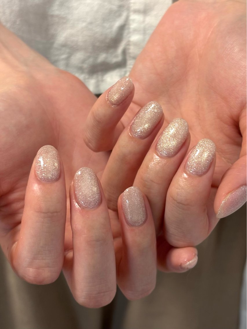 ネイル キラキラネイル ワンカラーネイル ハンドネイル rena nailのネイルデザイン