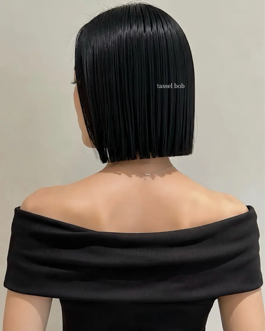 ショート 切りっぱなしボブ ボブ 縮毛矯正 カット タッセルボブ🇰🇷 🇯🇵DAIKIのヘアスタイル