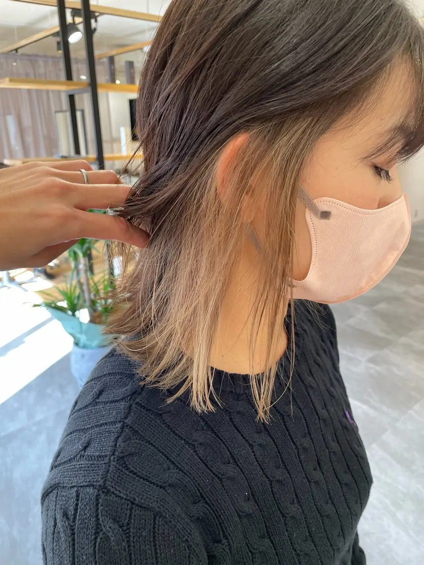 ミディアム カラー ヘアカラー トリートメント ツチイ リョウタのヘアスタイル