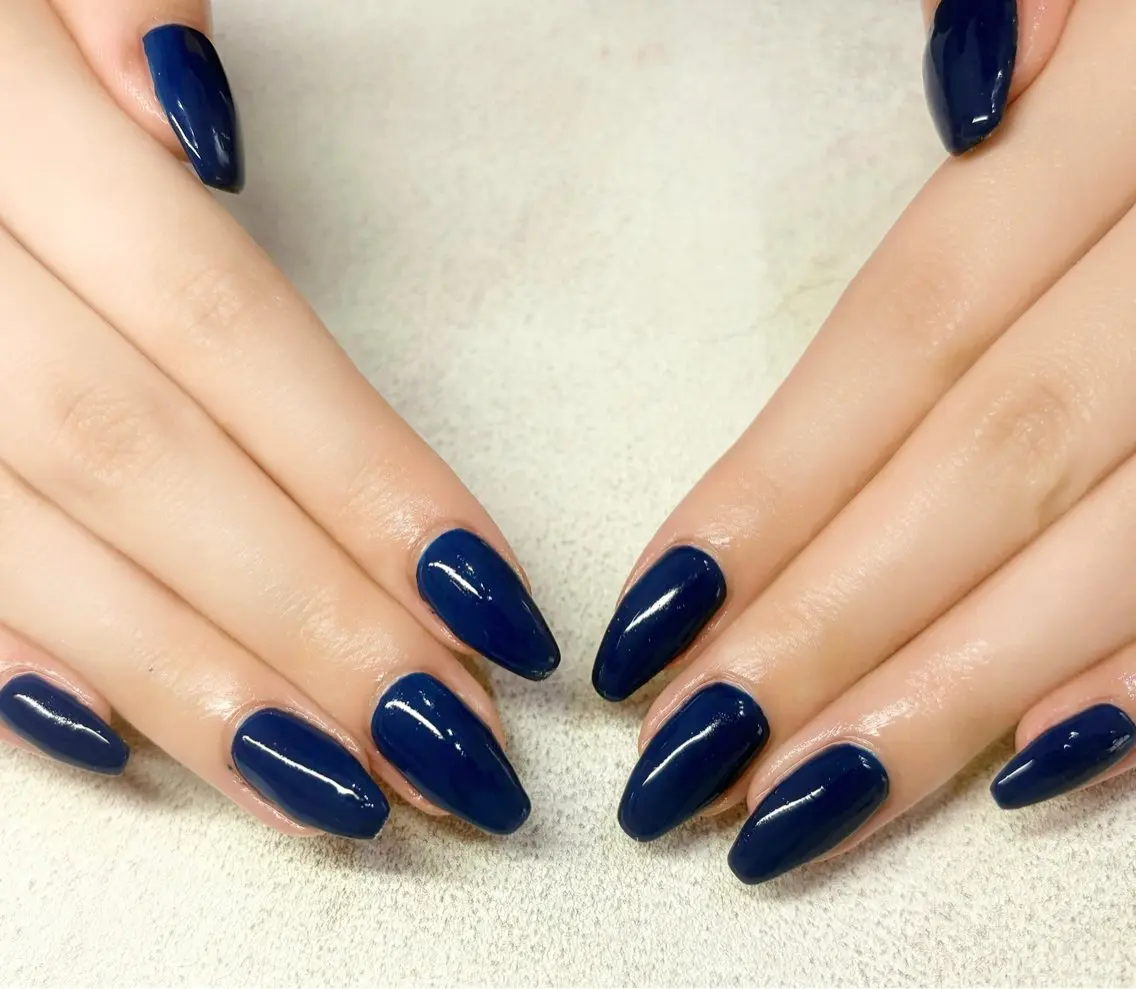 ネイル ネイビー ワンカラーネイル ハンドネイル Nail salon Lino*aのネイルデザイン