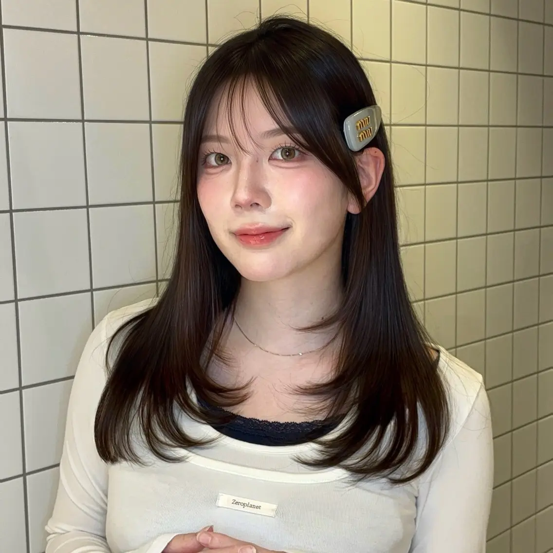 ロング カラー ヘアアレンジ 透明感カラー 韓国風ヘア レイヤーカット ワンホンヘア カット ヘアカラー トリートメント 韓国ヘア/ レイヤー/Rumiのヘアスタイル