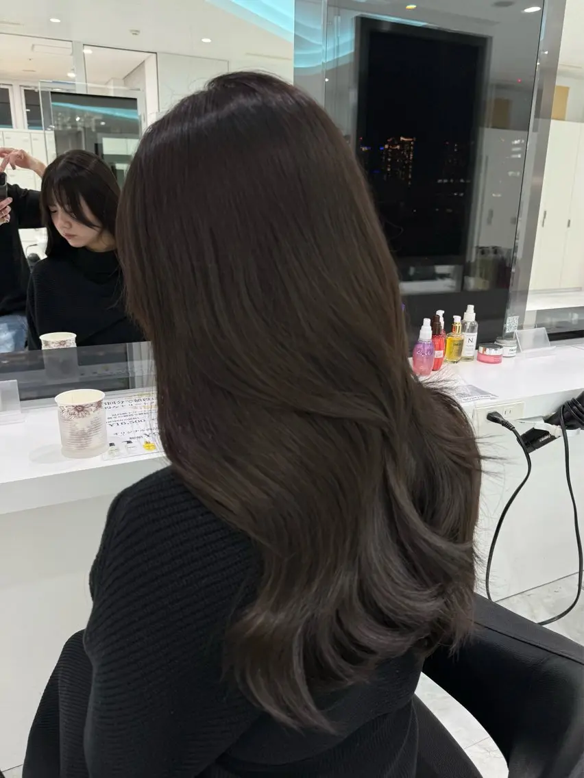 ミディアム カラー カット ヘアカラー トリートメント ヘッドスパ ヘアセット ♡上品韓国髪♡ブラ ウン/SAYATOのヘアスタイル