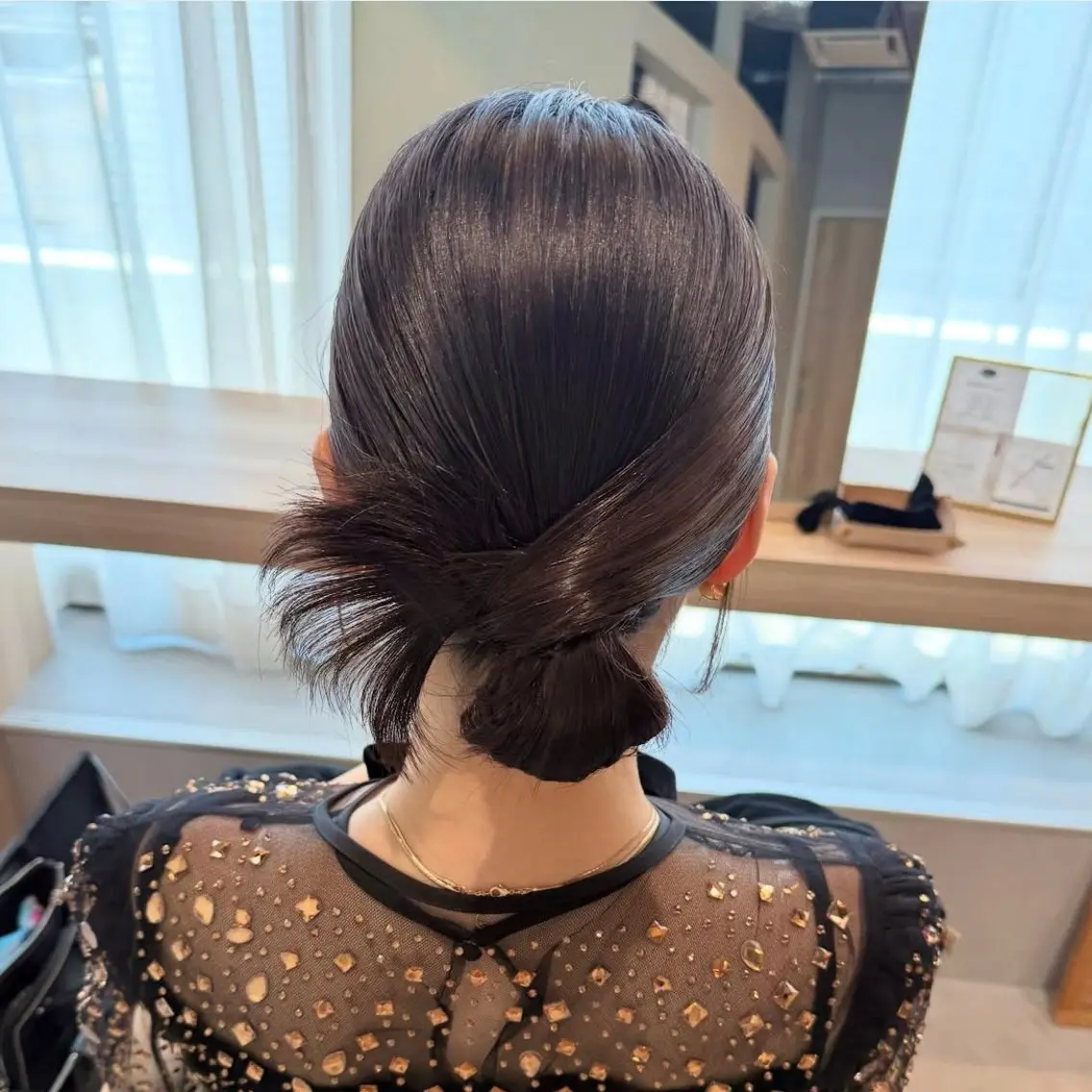 ミディアム ヘアアレンジ ハーフアップ 結婚式・ブライダル デート 褒められヘアメイク /‎ボブ女子🐶みおのヘアスタイル