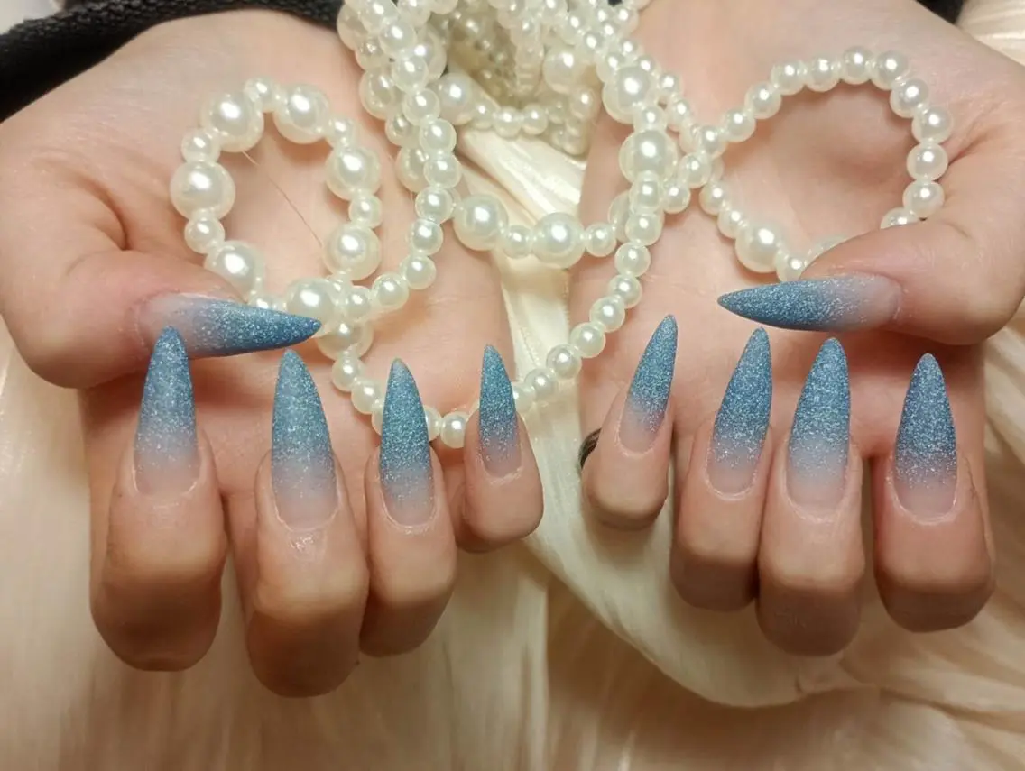 ネイル フレンチネイル ジェルネイル ガラスフレンチ 韓国ネイル マグネットネイル ハンドネイル ハンドケア The Nail 新大久保店のネイルデザイン