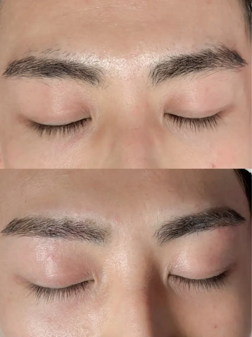 メンズ アイブロウ ワックス脱毛 眉カット その他(アイブロウ) 韓国風艶髪カラー× 束感まつ毛🎀美雨のマツエク・マツパデザイン