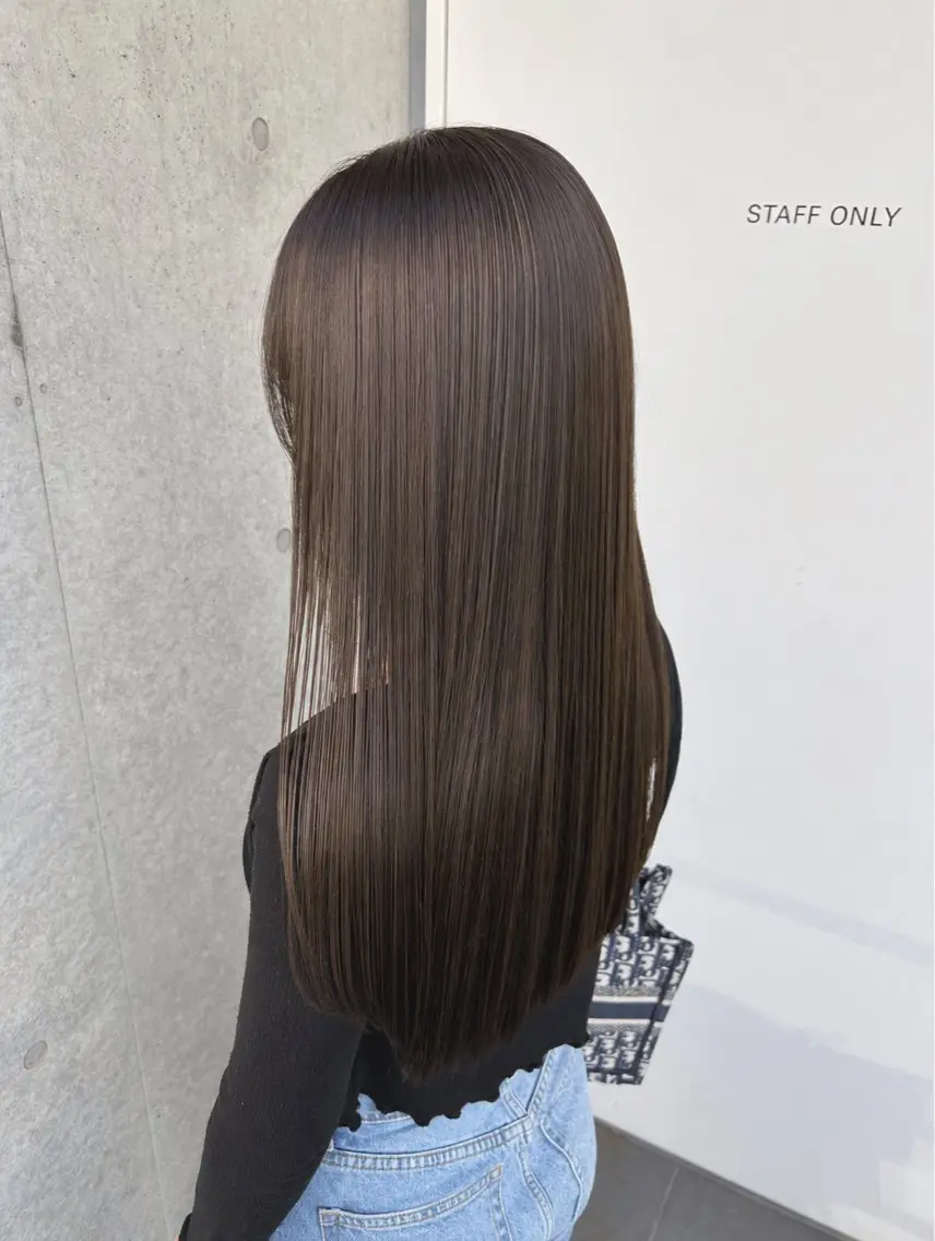 ロング カラー ヘアカラー トリートメント ブリーチなし艶髪 ベージュ🎀Rinaのヘアスタイル