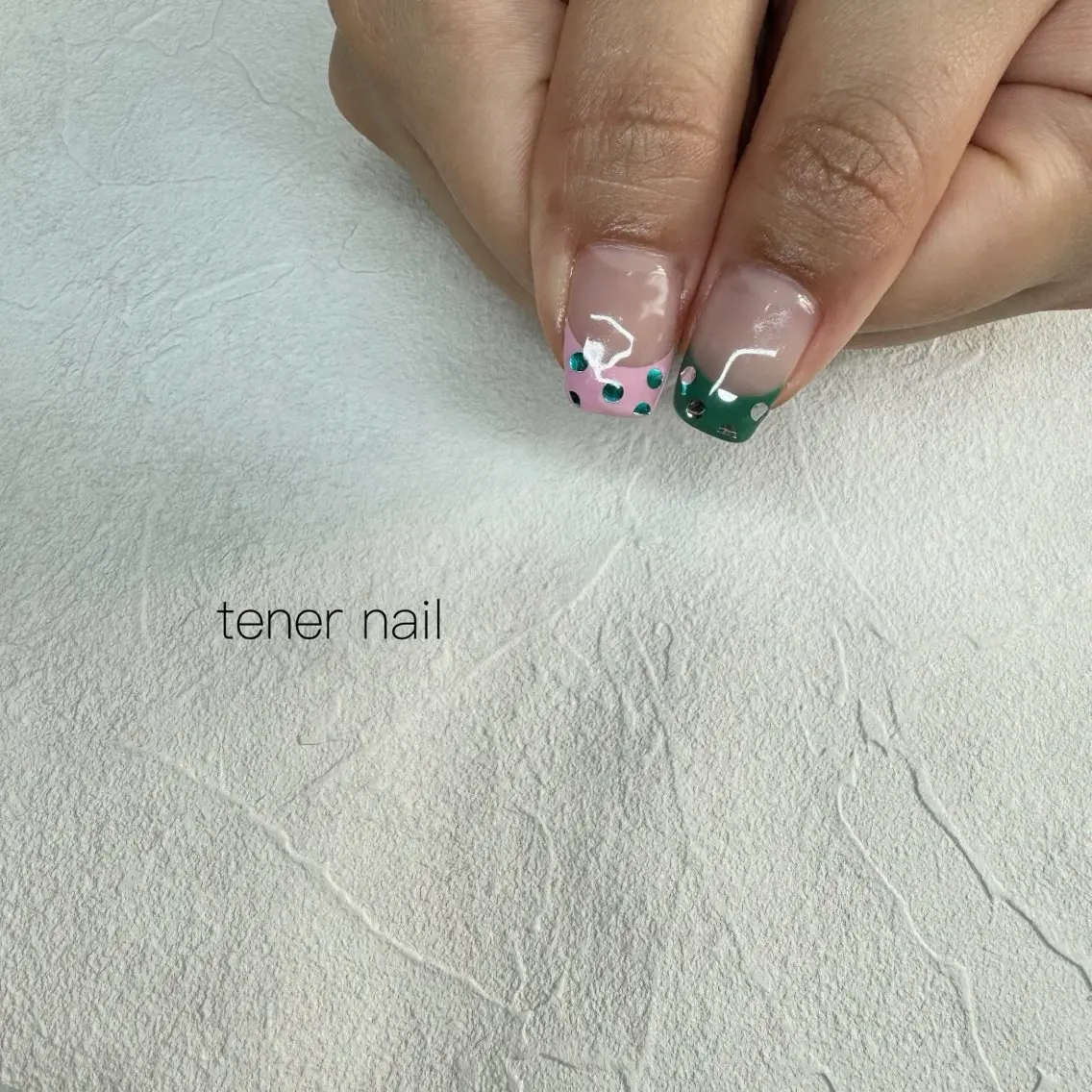 ネイル ドット フレンチネイル ハンドネイル テネルネイル tener nailのネイルデザイン