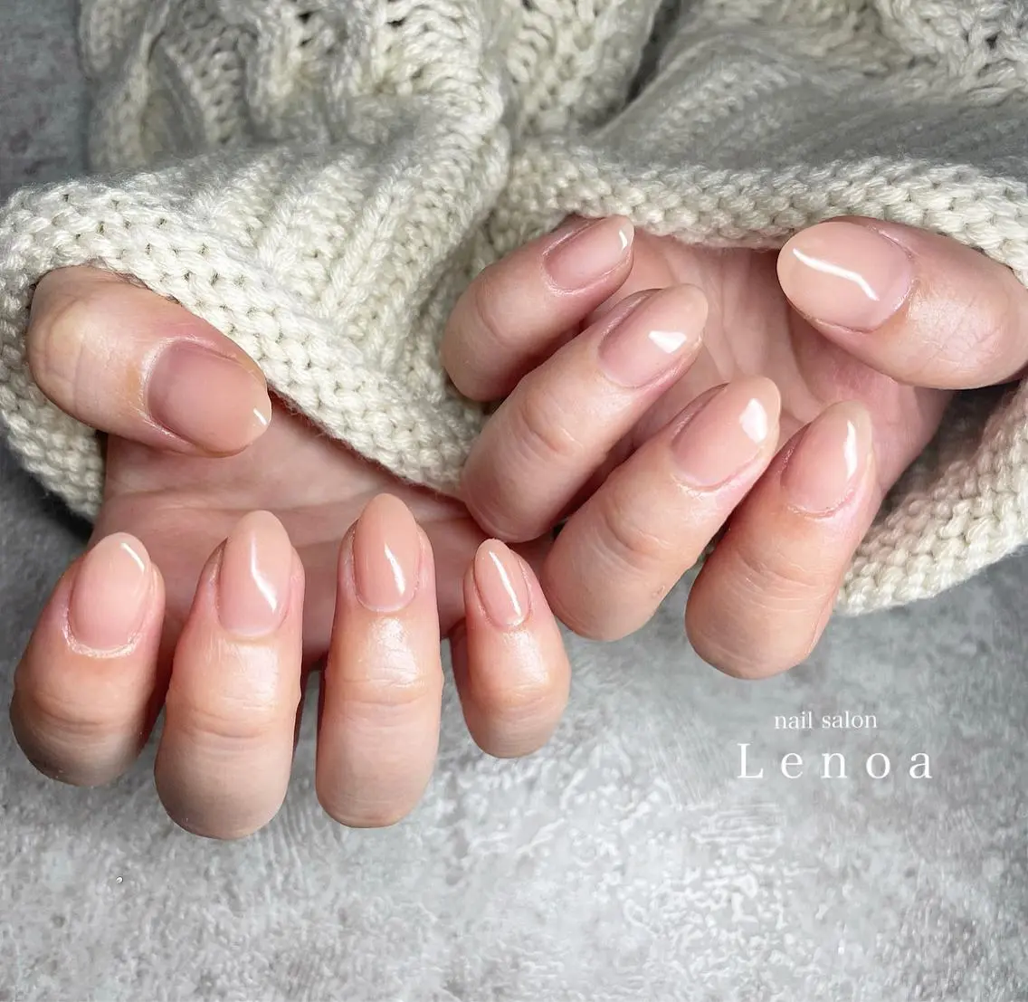 ネイル クリアネイル キラキラネイル マグネットネイル ニュアンスネイル オレンジ nailsalon Lenoaのネイルデザイン