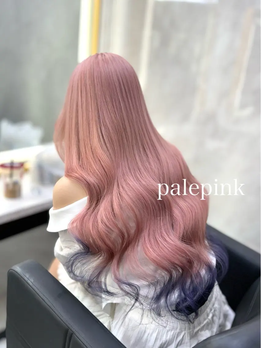 ロング カラー 透明感カラー ハイトーンカラー ピンクカラー カット ヘアカラー トリートメント エクステ🩵ブリーチ 韓国ヘア🩵KAEのヘアスタイル