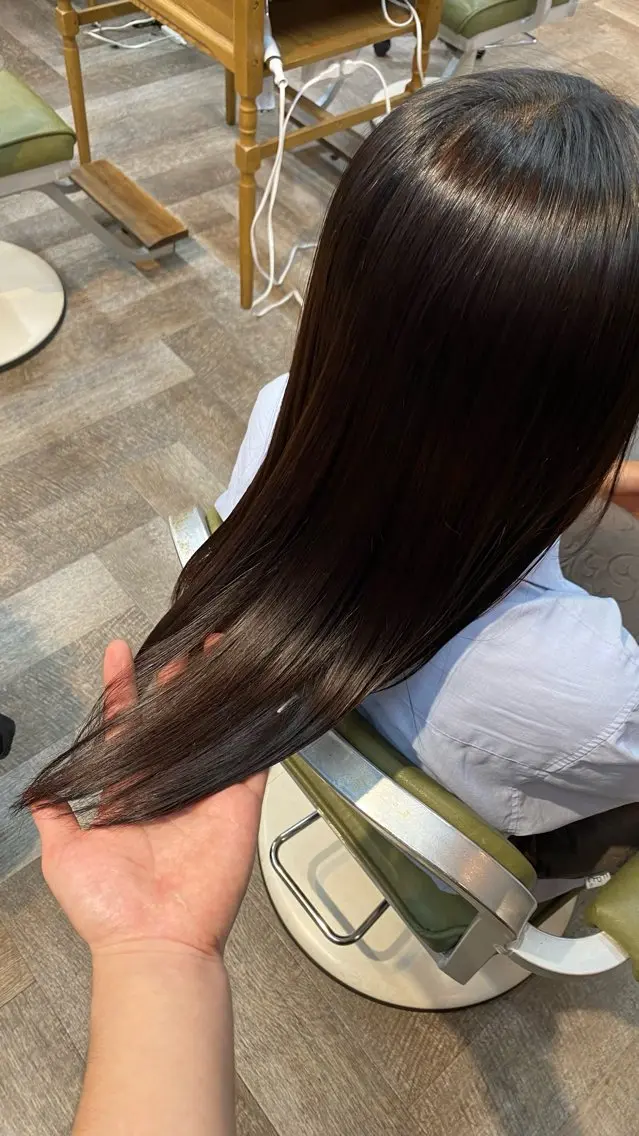 ロング 縮毛矯正 縮毛矯正 飯田 雷晟のヘアスタイル