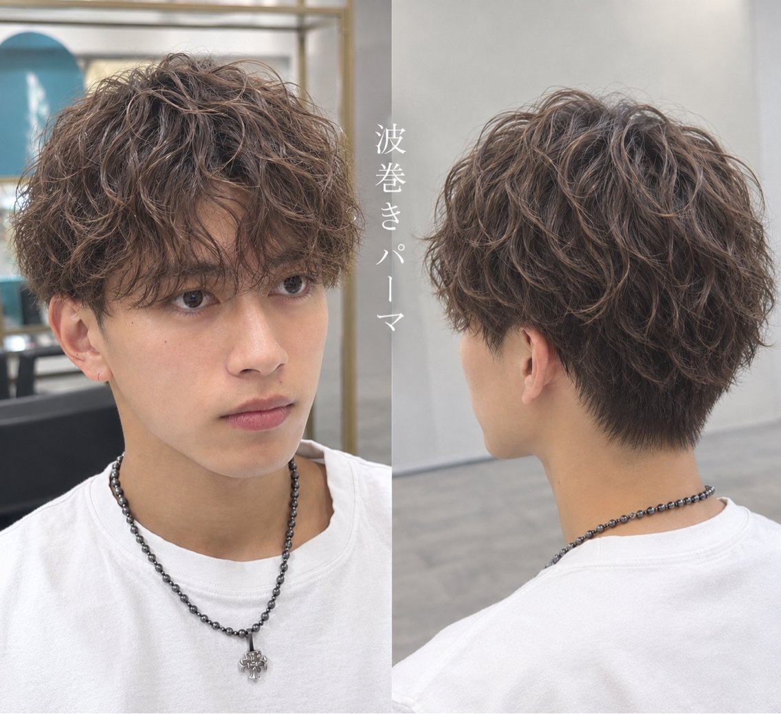パーマ メンズ 髪質改善/小顔カット 中山賢人のヘアスタイル