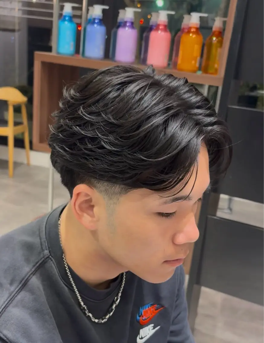 パーマ メンズ フェザーパーマ メンズパーマ 藤原 幸大/名取美容師のヘアスタイル