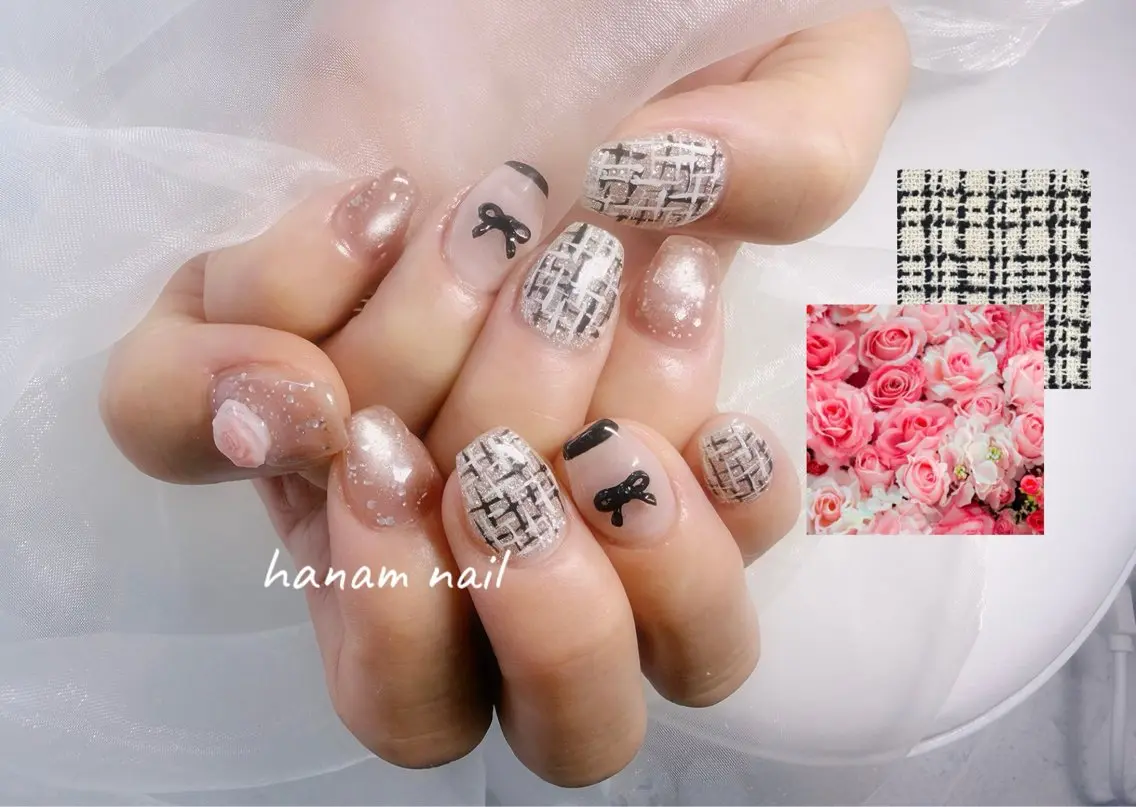 ネイル ハンドネイル hanam nail 🌿🩵ハナムネイルのネイルデザイン