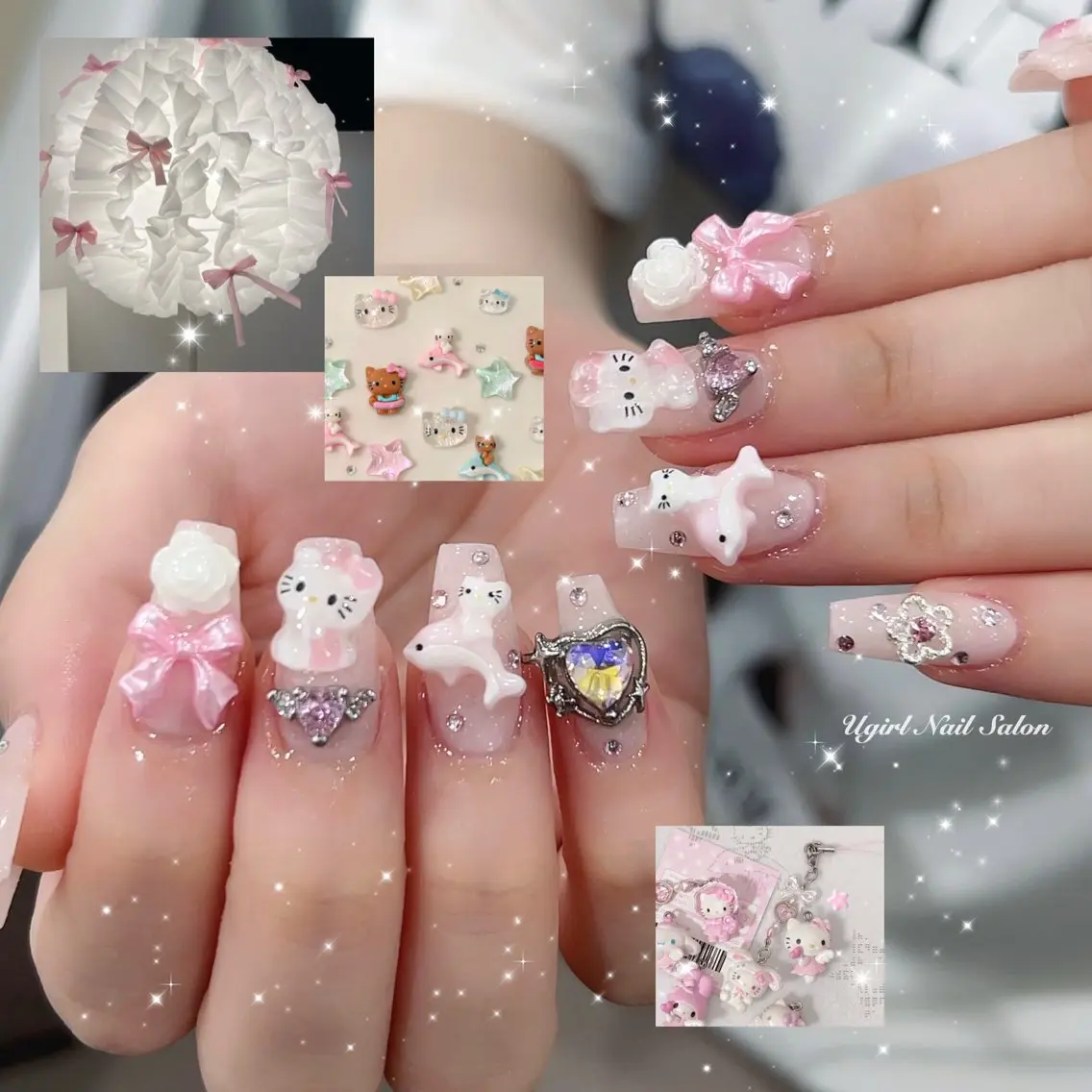 キッズ ネイル ハンドネイル 🪄mimi🎀 Midori🪽のネイルデザイン