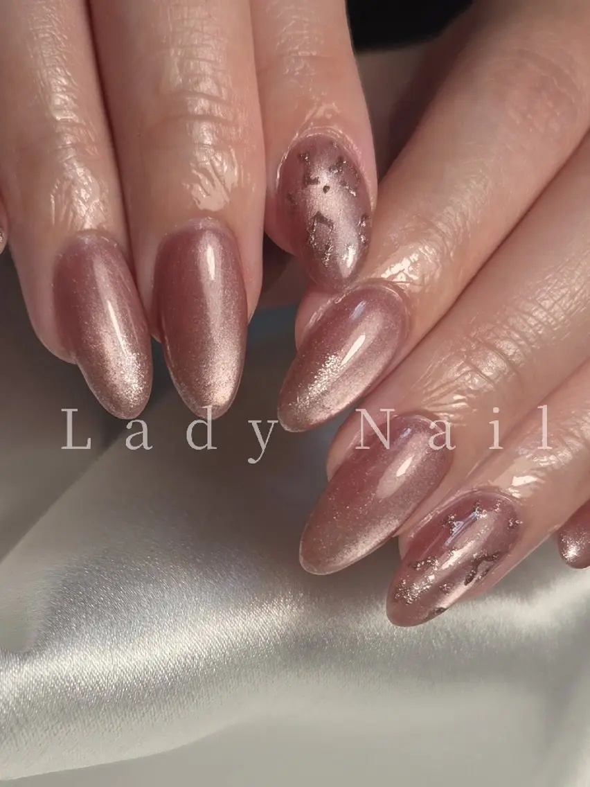 ネイル アートネイル マグネットネイル マグネットワンカラー ミラーネイル ワンカラーネイル ハンドネイル Lady Nail Kiyokaのネイルデザイン