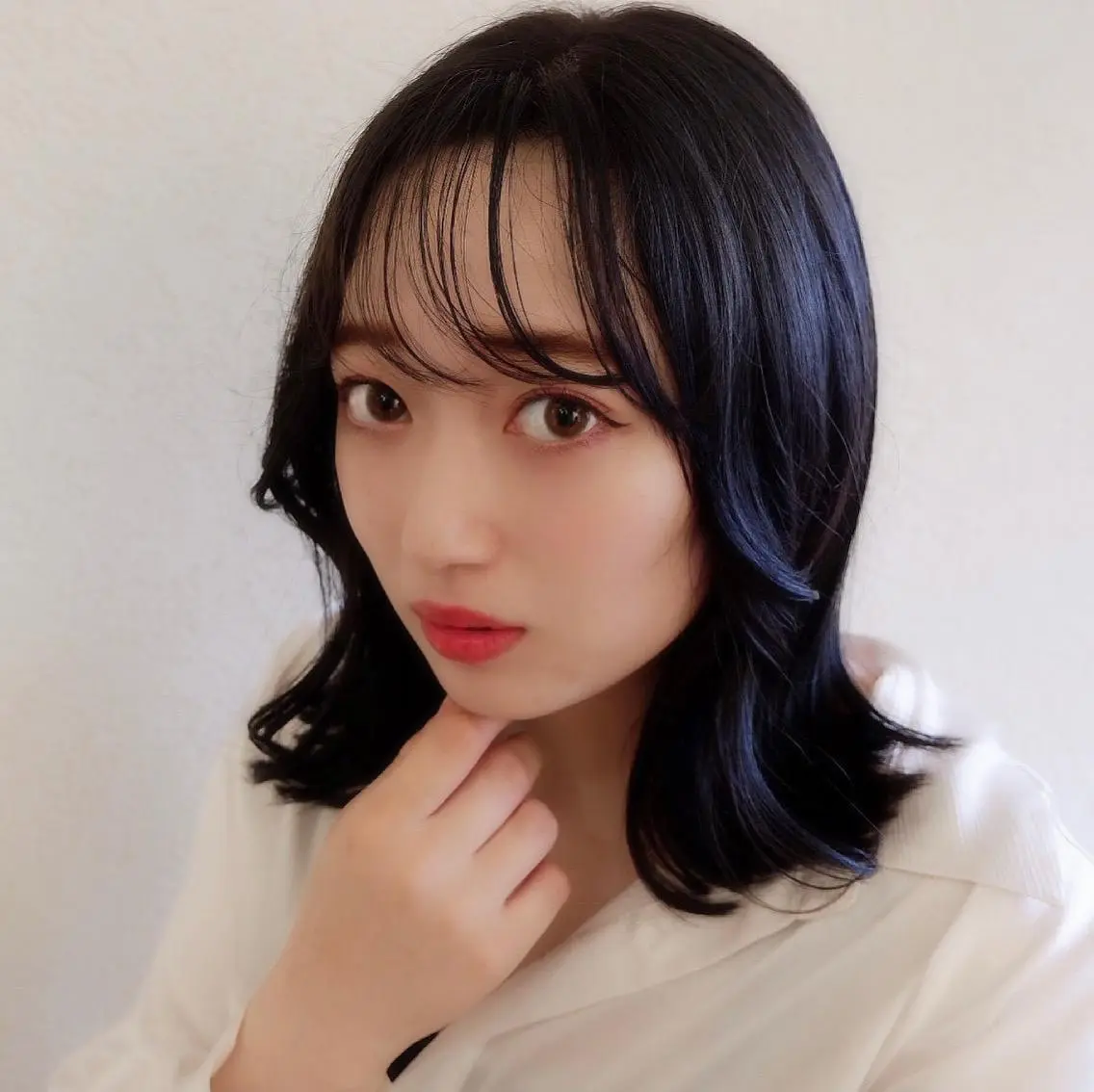 カラー ネイビーカラー 【日韓風、レイヤー】 🤍ひらい なつきのヘアスタイル