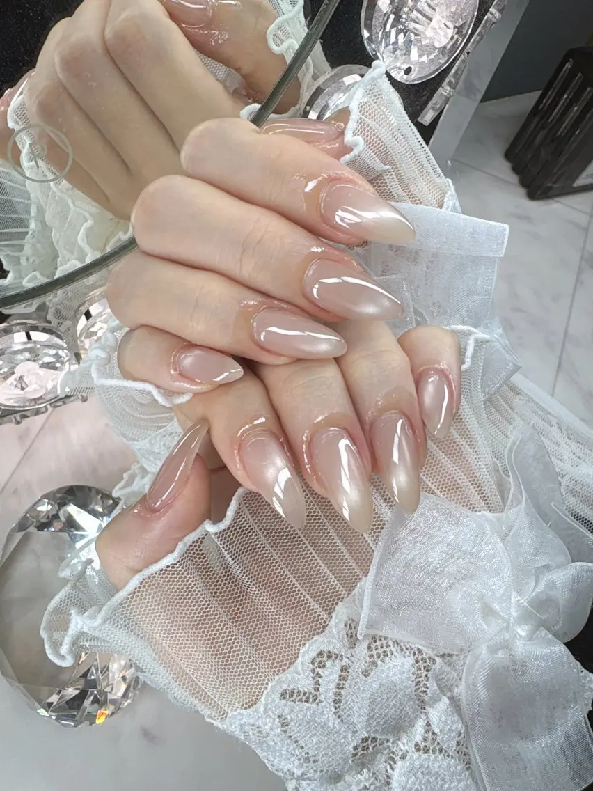 ネイル 24時まで❤︎韓国、 ワンホンネイルのネイルデザイン