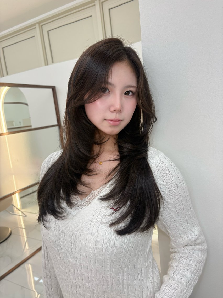 ロング カラー 韓国風ヘア レイヤーカット 透明感カラー/ レイヤー絆のヘアスタイル