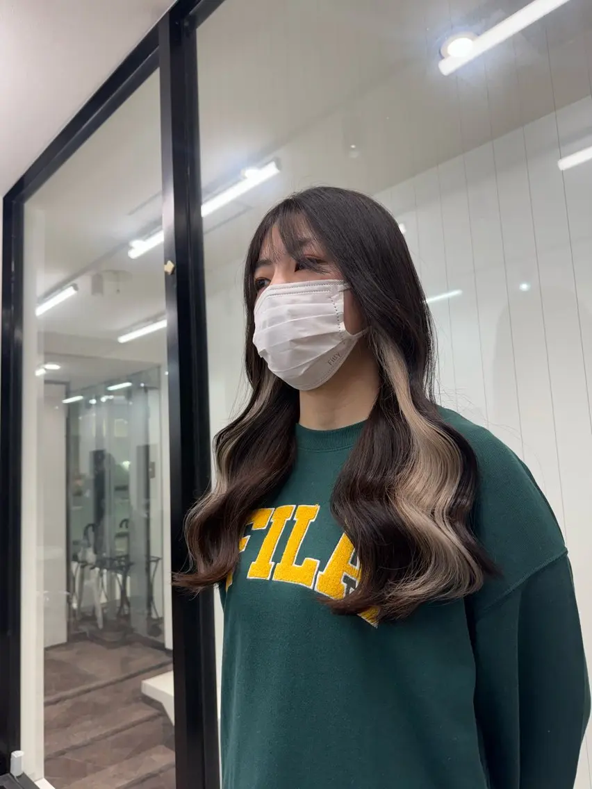 カラー アッシュ バレイヤージュ ミストバング ブリーチ ケアブリーチ 🫧La Mimi YUI🫧のヘアスタイル