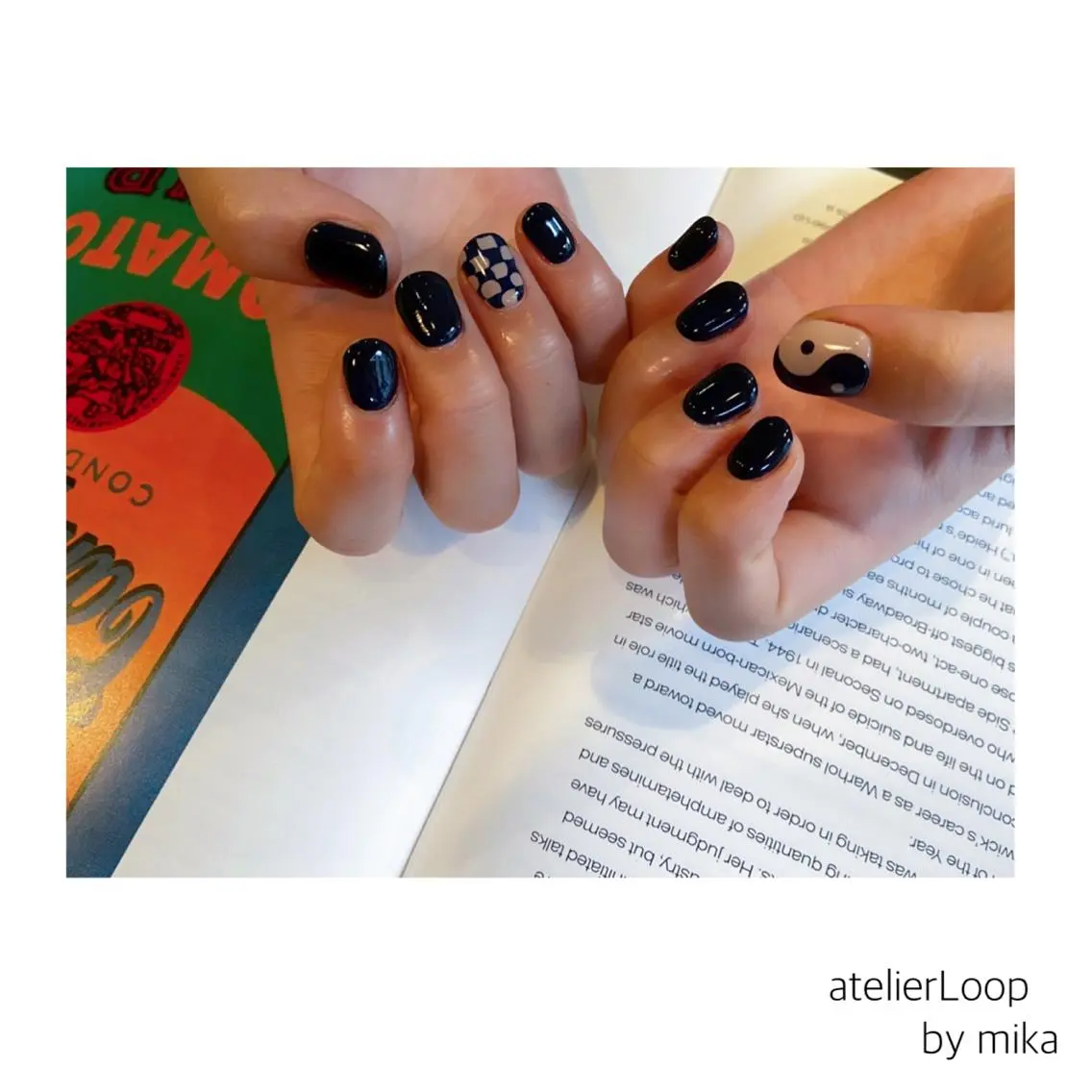 ネイル アートネイル ネイビー ハンドネイル atelier Loop♪MIKAのネイルデザイン