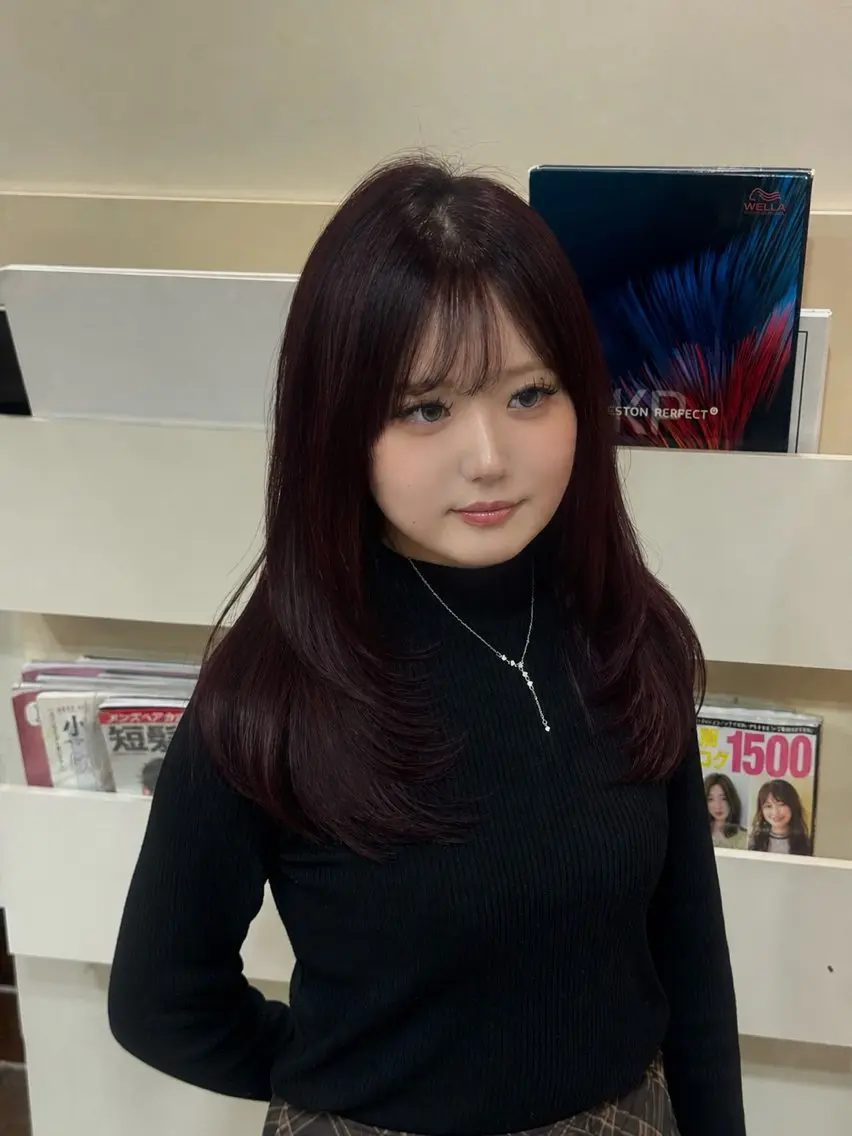 ロング カラー ヘアカラー トリートメント ヘッドスパ ヘアセット 韓国風／ 髪質改善／莉々加のヘアスタイル