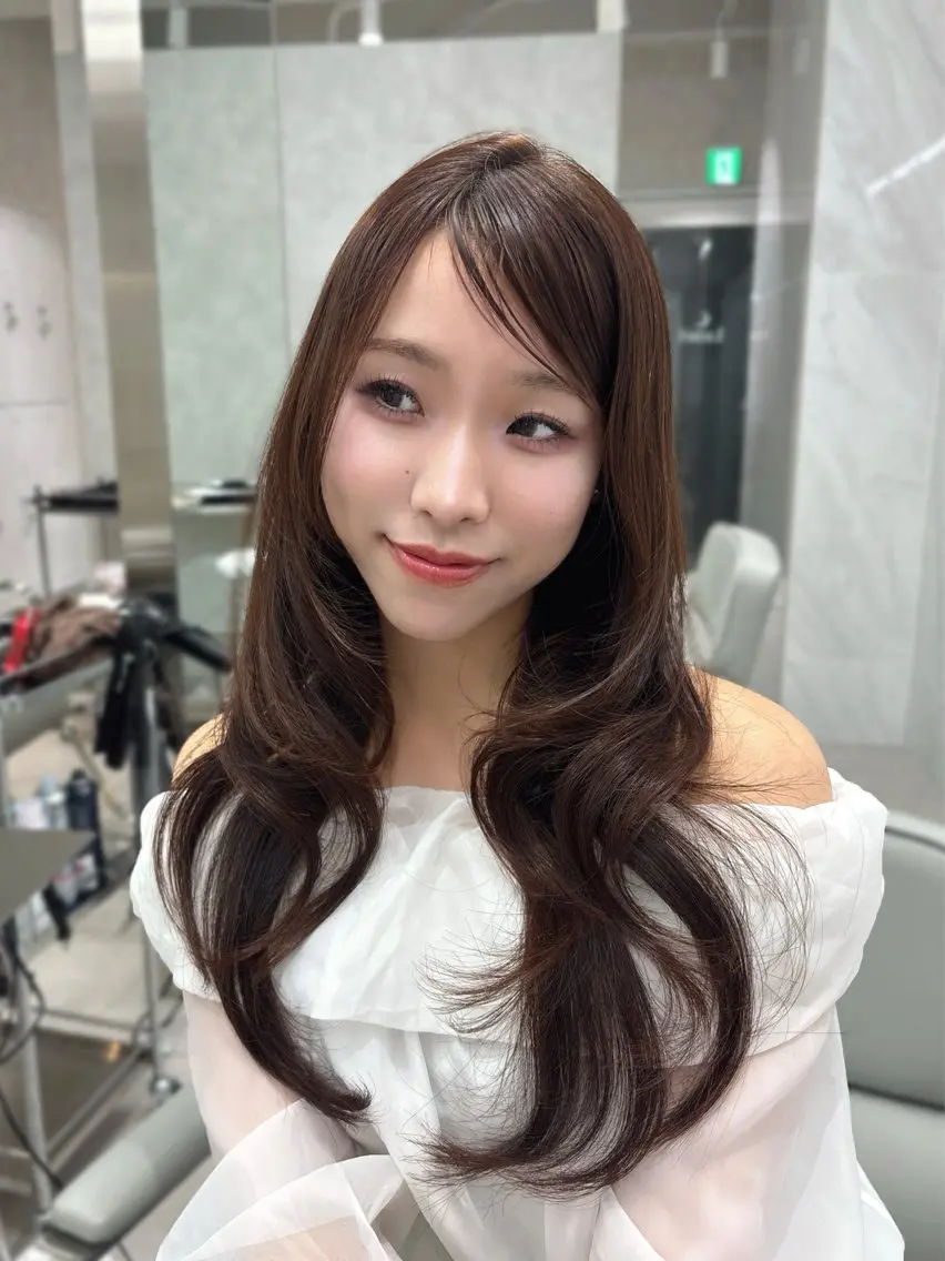 ロング ヘアカラー YUNA /栄/透明感カラーのヘアスタイル