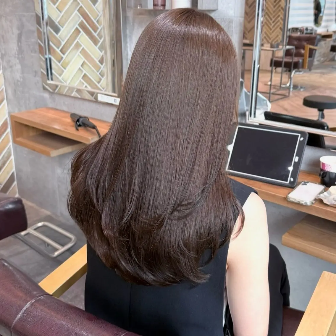 ロング 髪質改善 縮毛矯正 酸性ストレート レイヤーカット× 髪質改善カラー 片山のヘアスタイル