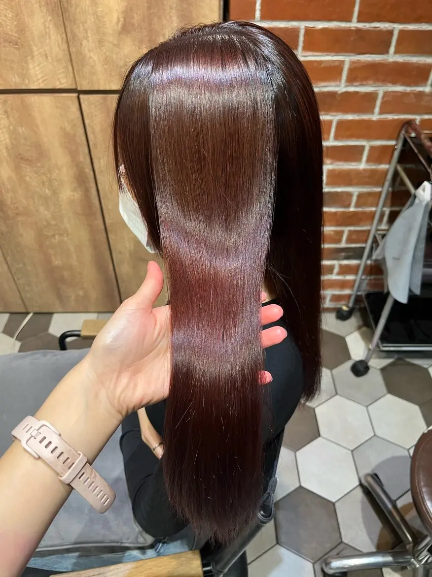 セミロング 縮毛矯正 カット ヘアカラー 縮毛矯正 似合わせ顔まわり カット💛森尾真由美のヘアスタイル