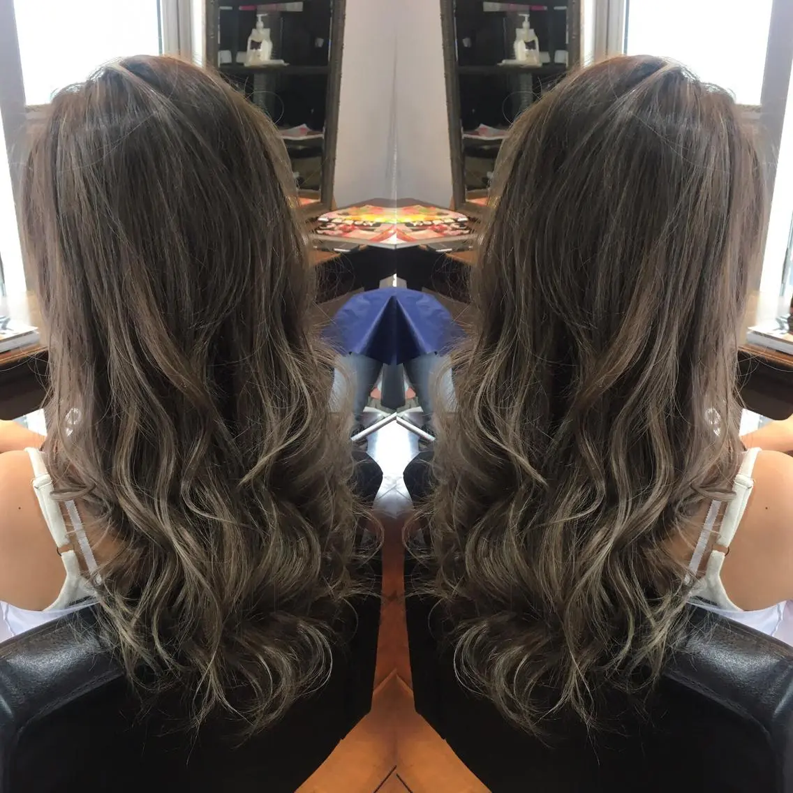 ロング カラー ヘアアレンジ グラデーションカラー ハイライトカラー ハイライト 吉本 yoshimotoのヘアスタイル