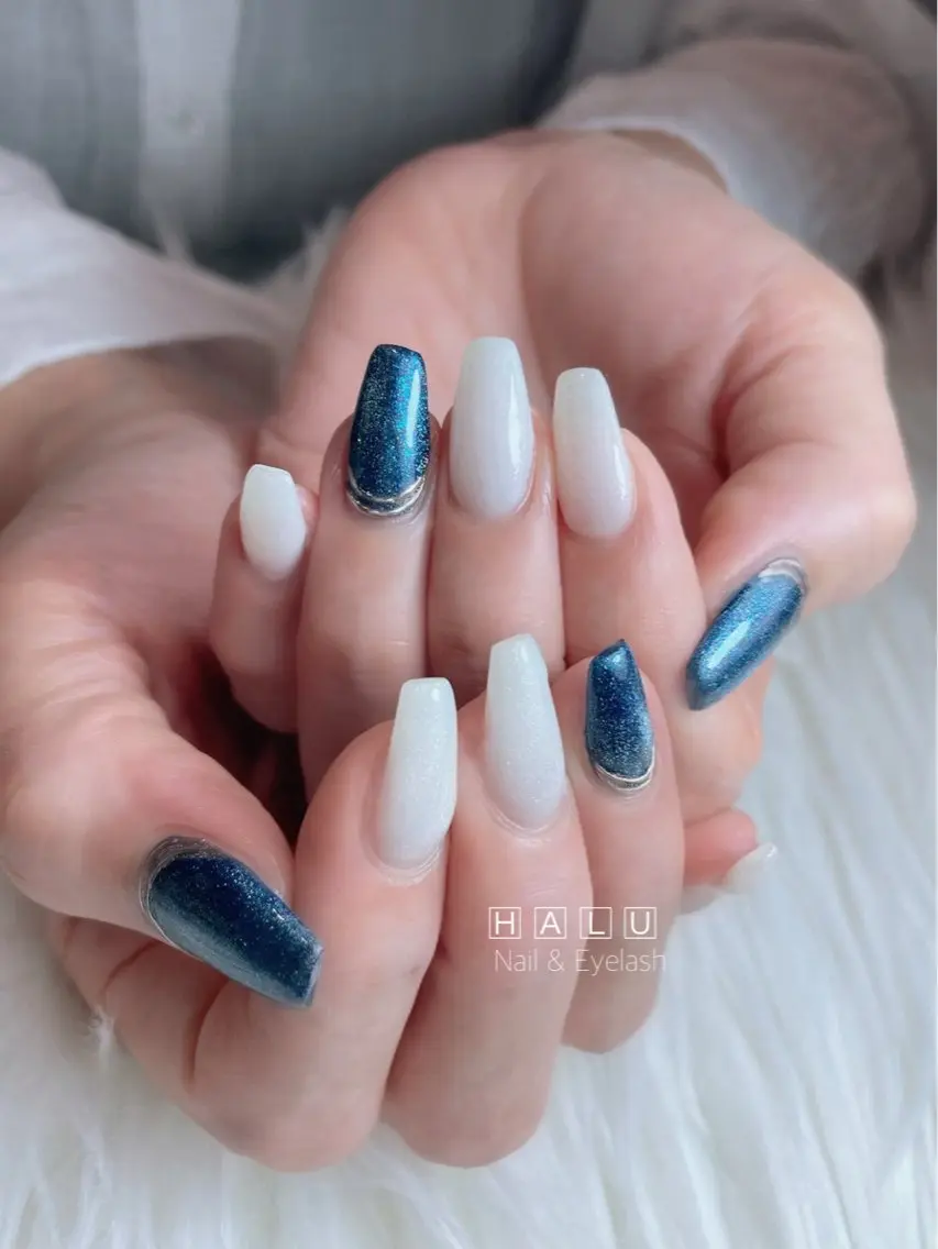 ネイル ブルー HALU ハルのネイルデザイン
