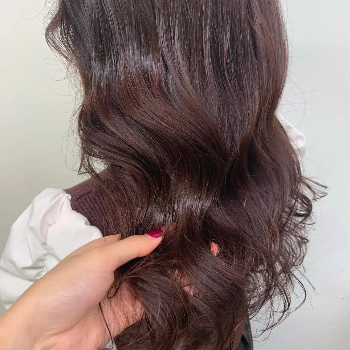 ロング カラー ブラウンカラー チョコレートブラウン ヘアカラー トリートメント 🍒韓国暖色ヘア NO.1🍒🪽のヘアスタイル