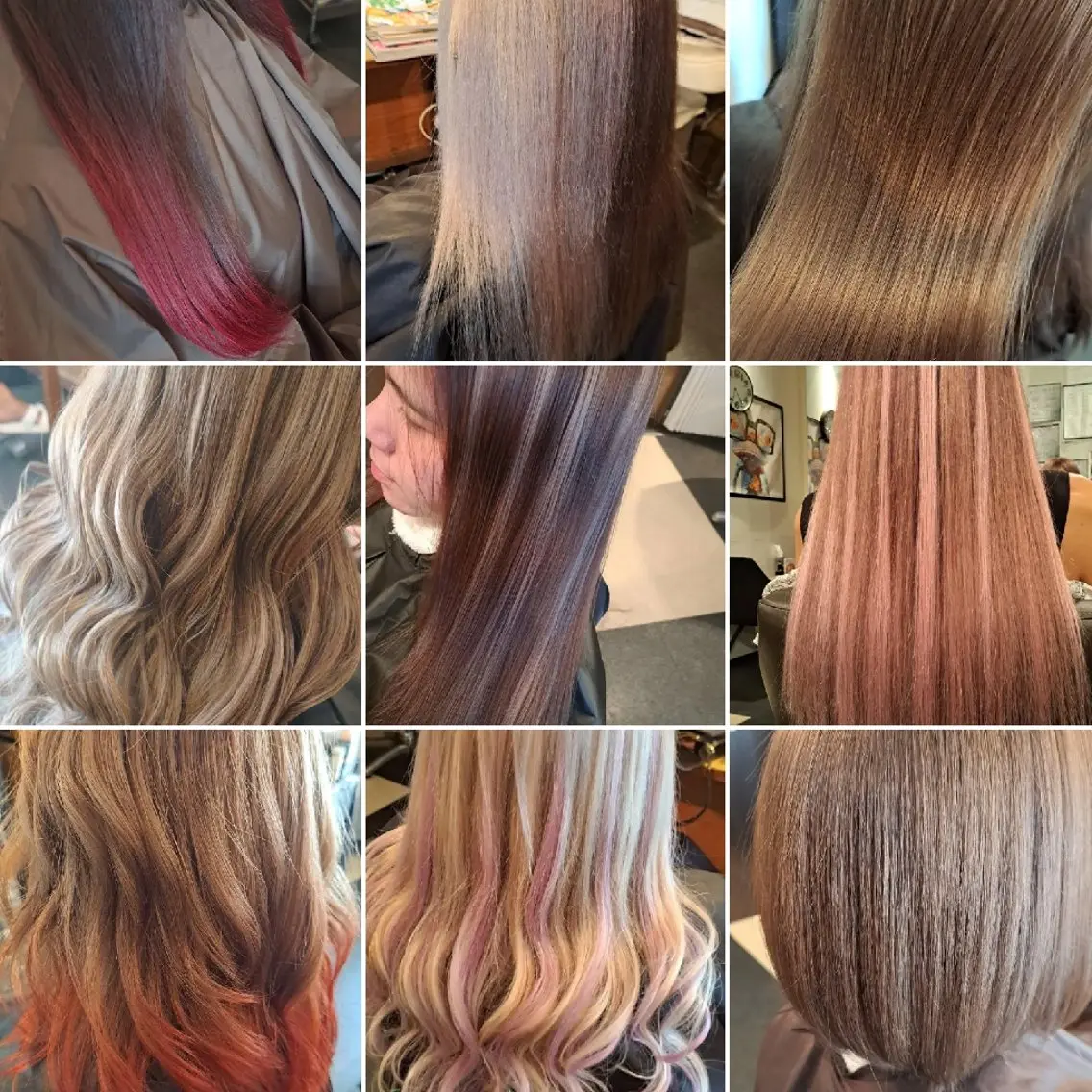 カラー ブリーチ ハイライトカラー グラッド ヘアーのヘアスタイル