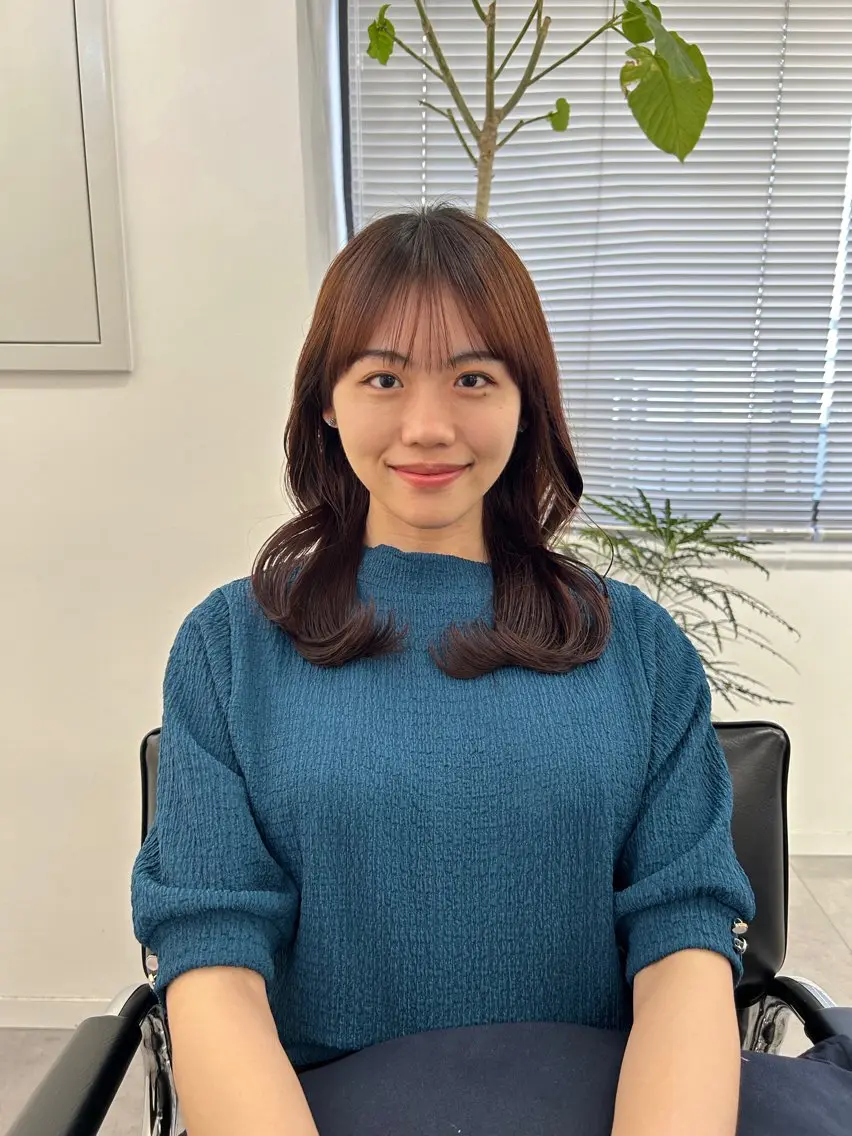 ミディアム くびれヘア レイヤーカット ❤️ショートカット ・顔周りカット❤️のヘアスタイル