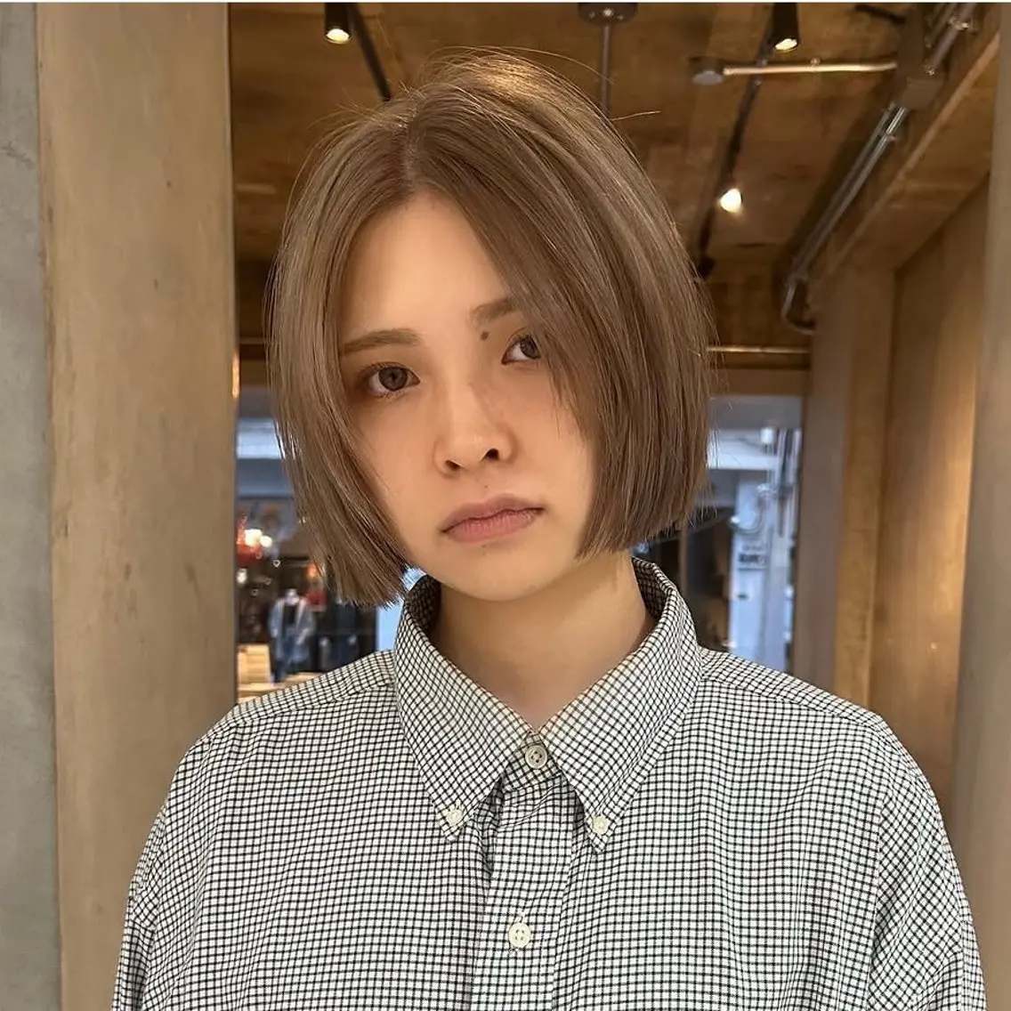 ショート ボブ カット ヘアカラー トリートメント newi広島 tomokaのヘアスタイル