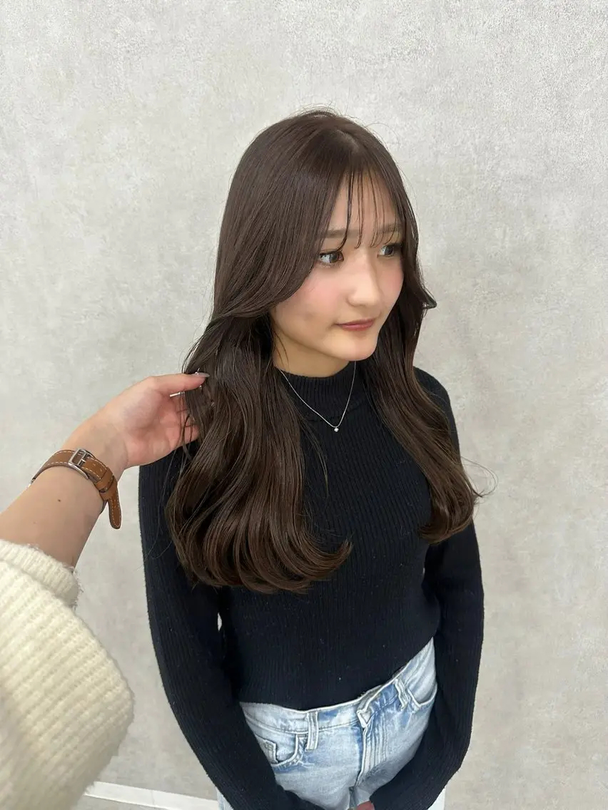 ロング カラー カット ヘアカラー Rinka/梅田/ 透け感カラー🤎のヘアスタイル